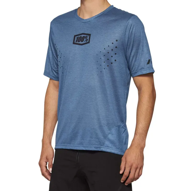 100 Airmatic Mesh Jersey - Slate Blue Short Sleeve X- Large Blue X-Large