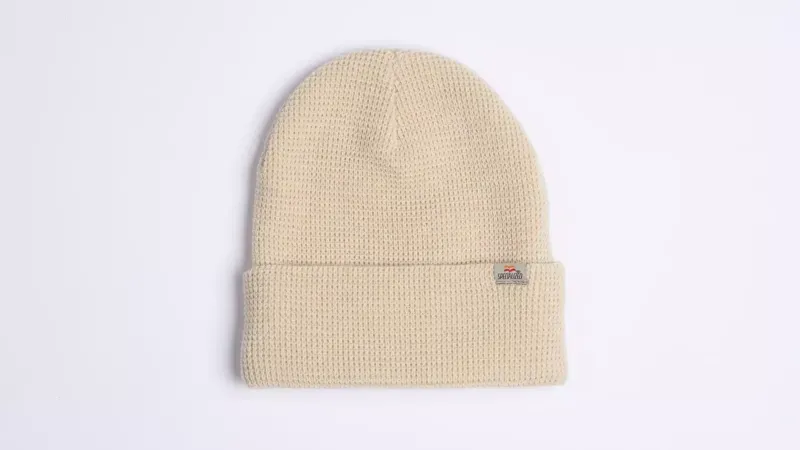 Specialized Flag Graphic Waffle Fold Beanie In White Mountains