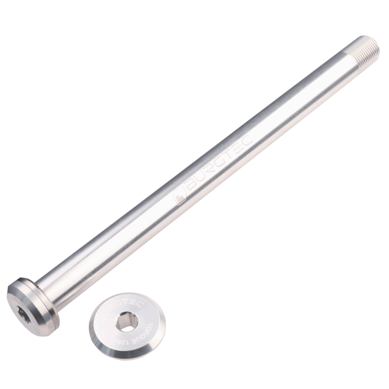 Burgtec Santa Cruz Rear Axle 12x168.5mm in Rhodium Silver
