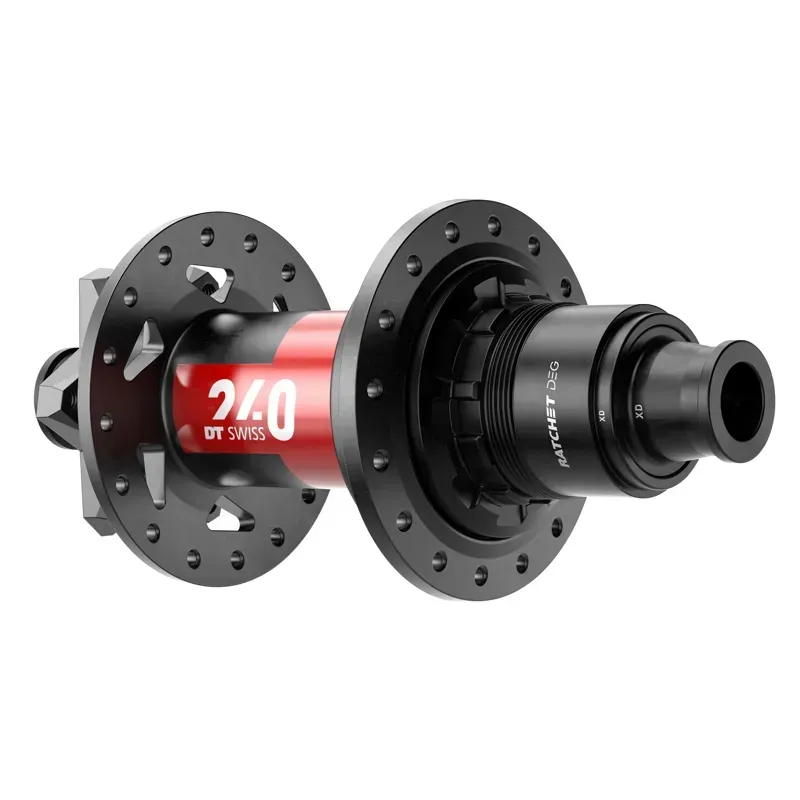 DT Swiss 240 DEG 6B-Disk 28h 12x148mm XD Rear Hub in Black/Red