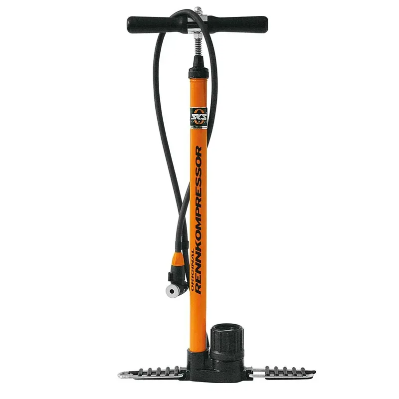 Rennkompressor Floor Pump With MV Easy Head Black/Orange